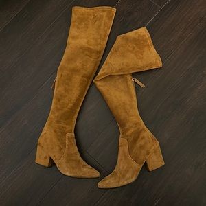 Good night macaroon Suede over the knee boots